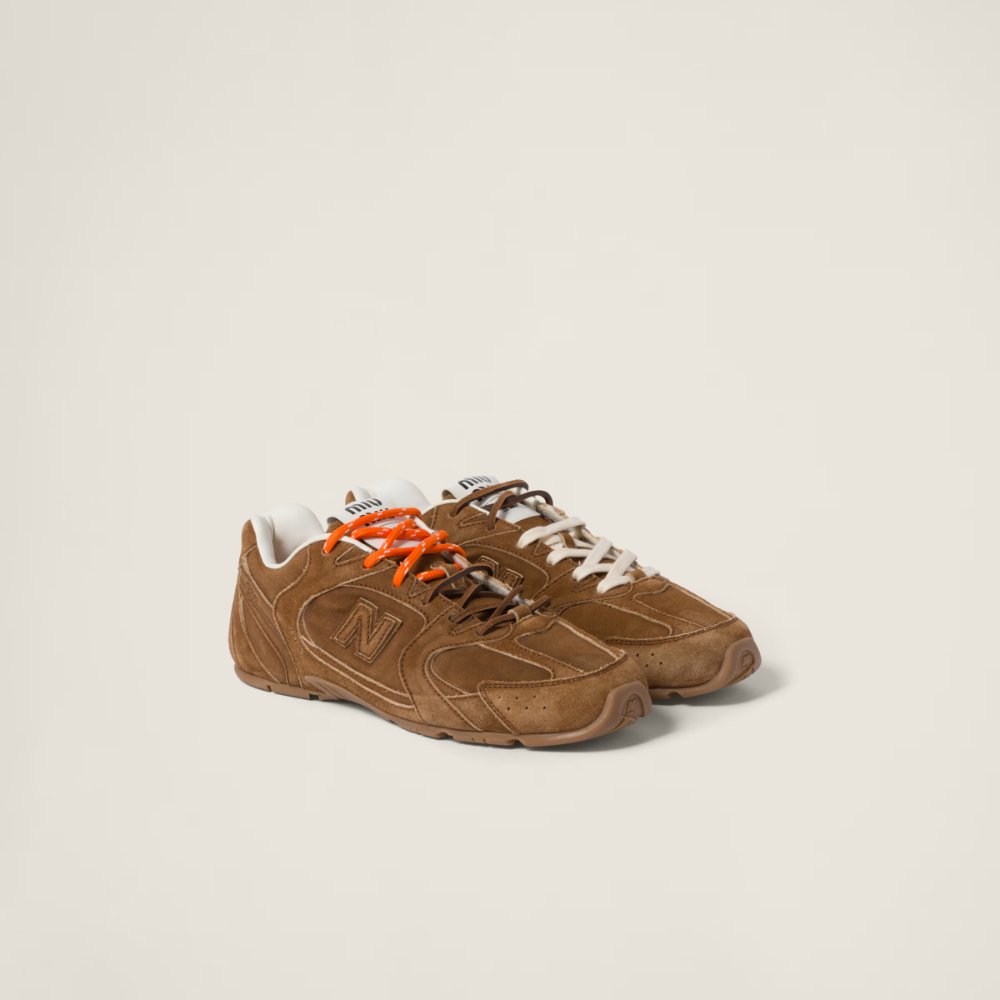 MIU MIU New Balance x Miu Miu 530 SL Suede and Mesh Sneakers